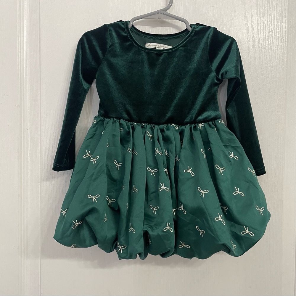 Audrey Camille Toddler Girls' Bow Tutu Dress Jade Green Infant Size 18 Months